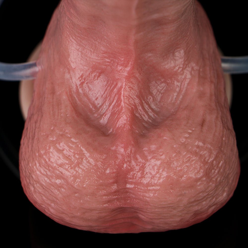 Realistic Inflatable Suction - Cup Dildo with Hand Pump & Enema Bulb - Tarisss Sex Toy Store