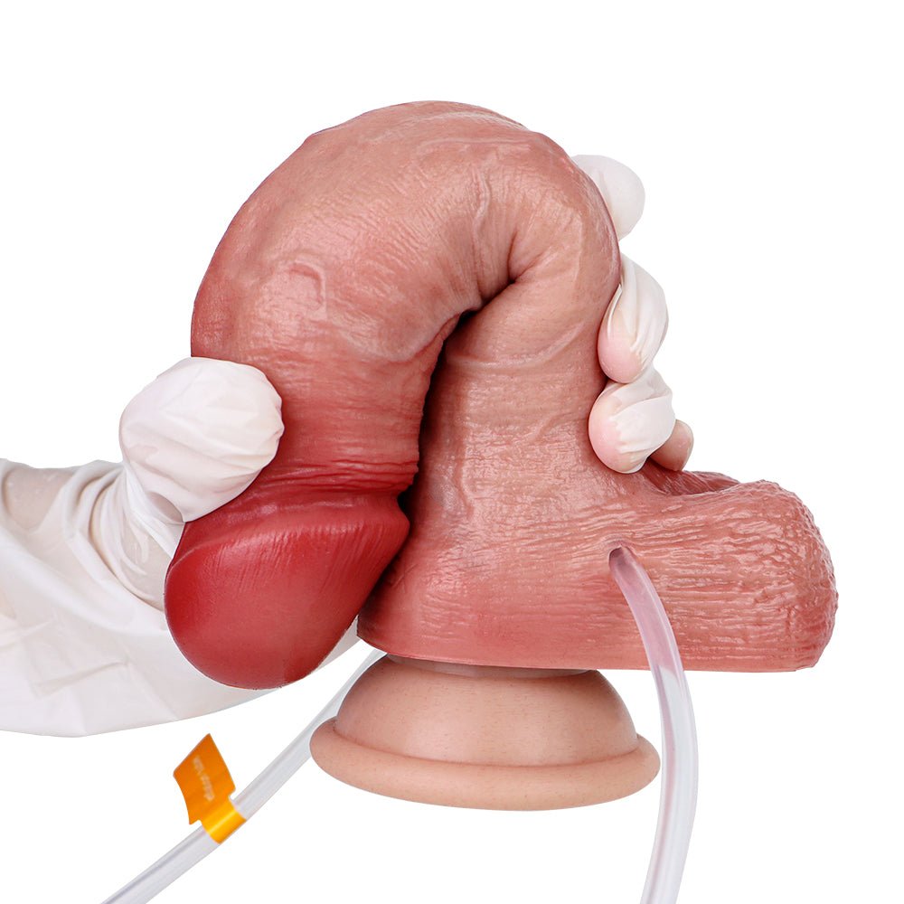 Realistic Inflatable Suction - Cup Dildo with Hand Pump & Enema Bulb - Tarisss Sex Toy Store