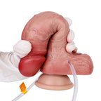 Realistic Inflatable Suction - Cup Dildo with Hand Pump & Enema Bulb - Tarisss Sex Toy Store