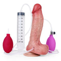 Realistic Inflatable Suction - Cup Dildo with Hand Pump & Enema Bulb - Tarisss Sex Toy Store