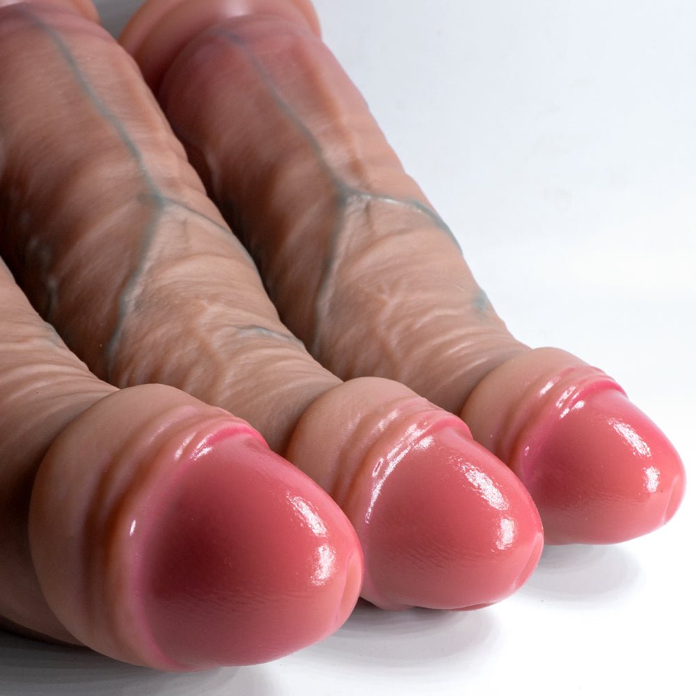 Realistic Silicone Curved Dildo with Suction Base - Tarisss Sex Toy Store