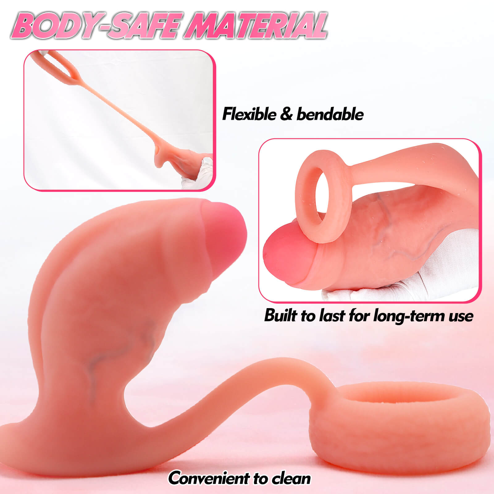 Realistic Silicone Dildo with Penis Ring - Tarisss Sex Toy Store