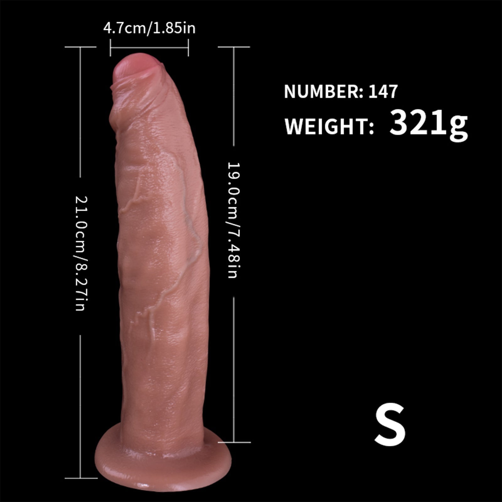Realistic Silicone Dildo with Rounded Head & Suction Base - Tarisss Sex Toy Store