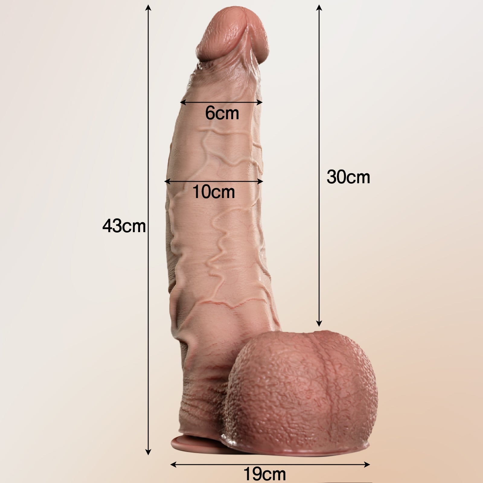 Realistic Silicone Dildo with Veined Texture and Suction Cup Base - Tarisss Sex Toy Store