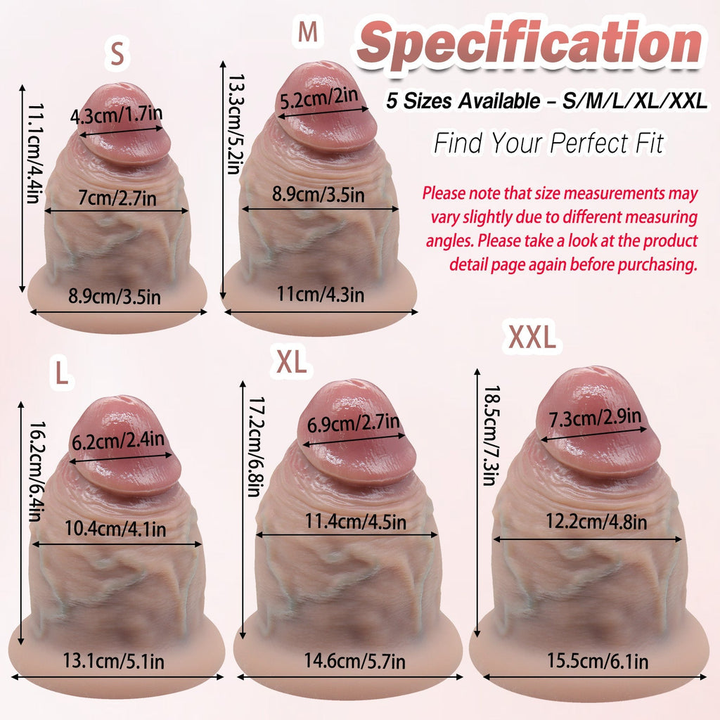 Realistic Silicone Penis Replica with Suction Base - Tarisss Sex Toy Store