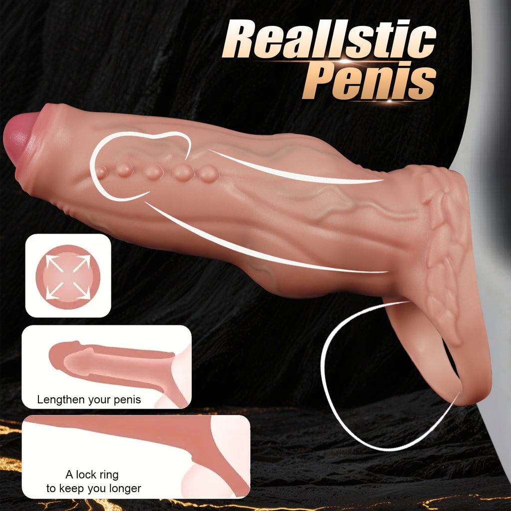 Realistic Textured Dildo Sleeve Enhancer - Tarisss Sex Toy Store