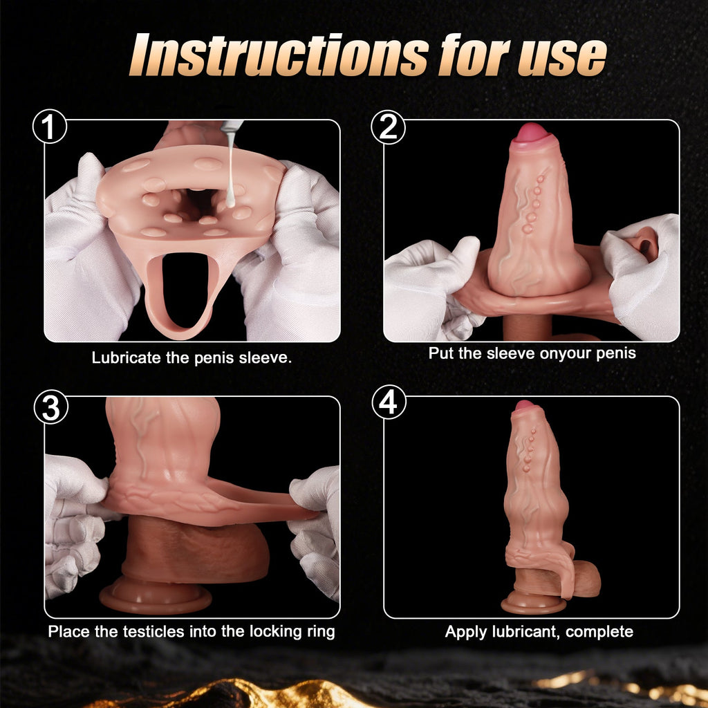 Realistic Textured Dildo Sleeve Enhancer - Tarisss Sex Toy Store