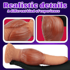 Realistic Textured Silicone Anal Plug with Flared Suction Cup Base, Ribbed Tapered Fantasy Butt Plug - Tarisss Sex Toy Store