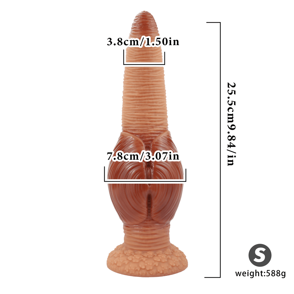 Realistic Textured Silicone Anal Plug with Flared Suction Cup Base, Ribbed Tapered Fantasy Butt Plug - Tarisss Sex Toy Store