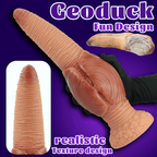 Realistic Textured Silicone Anal Plug with Flared Suction Cup Base, Ribbed Tapered Fantasy Butt Plug - Tarisss Sex Toy Store