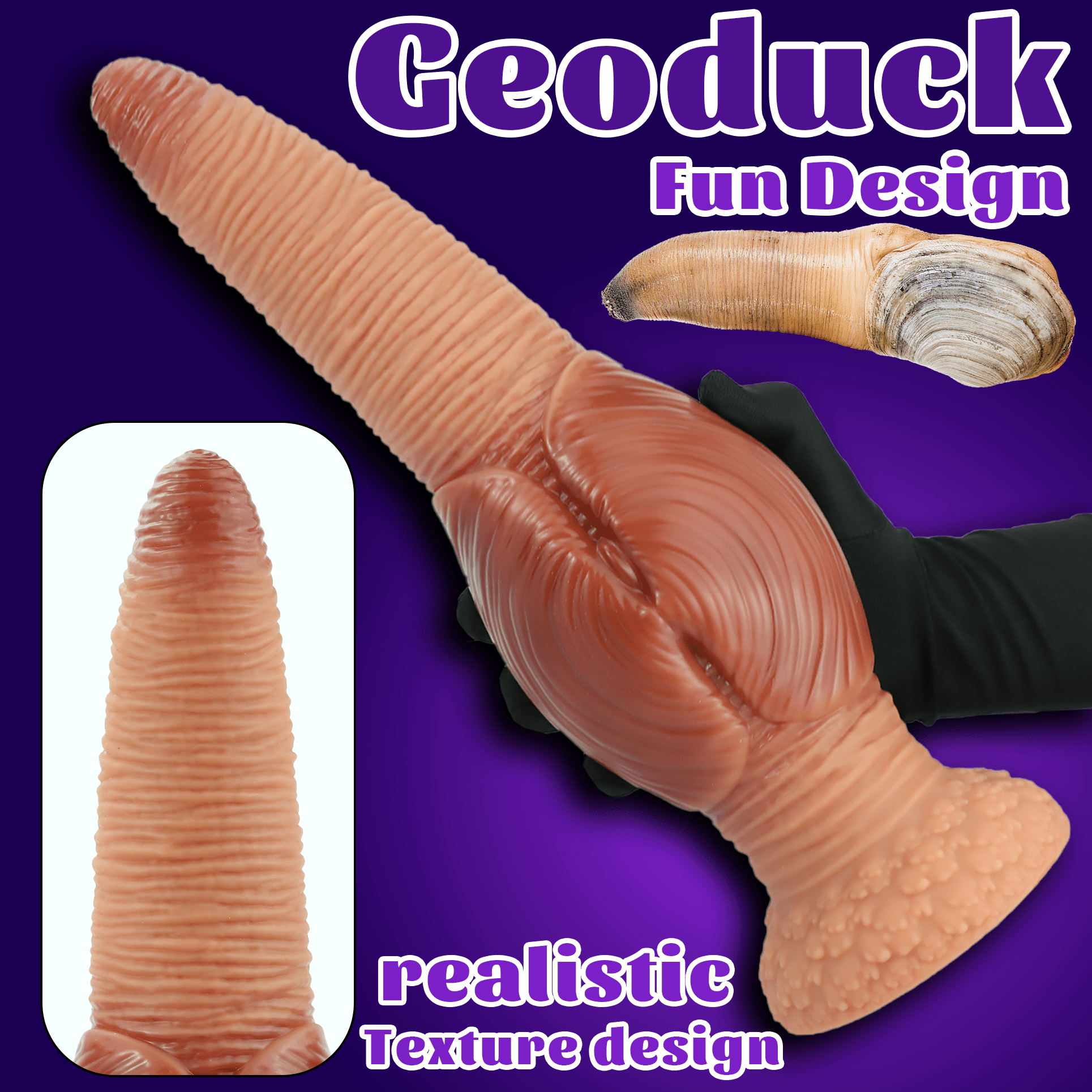 Realistic Textured Silicone Anal Plug with Flared Suction Cup Base, Ribbed Tapered Fantasy Butt Plug - Tarisss Sex Toy Store