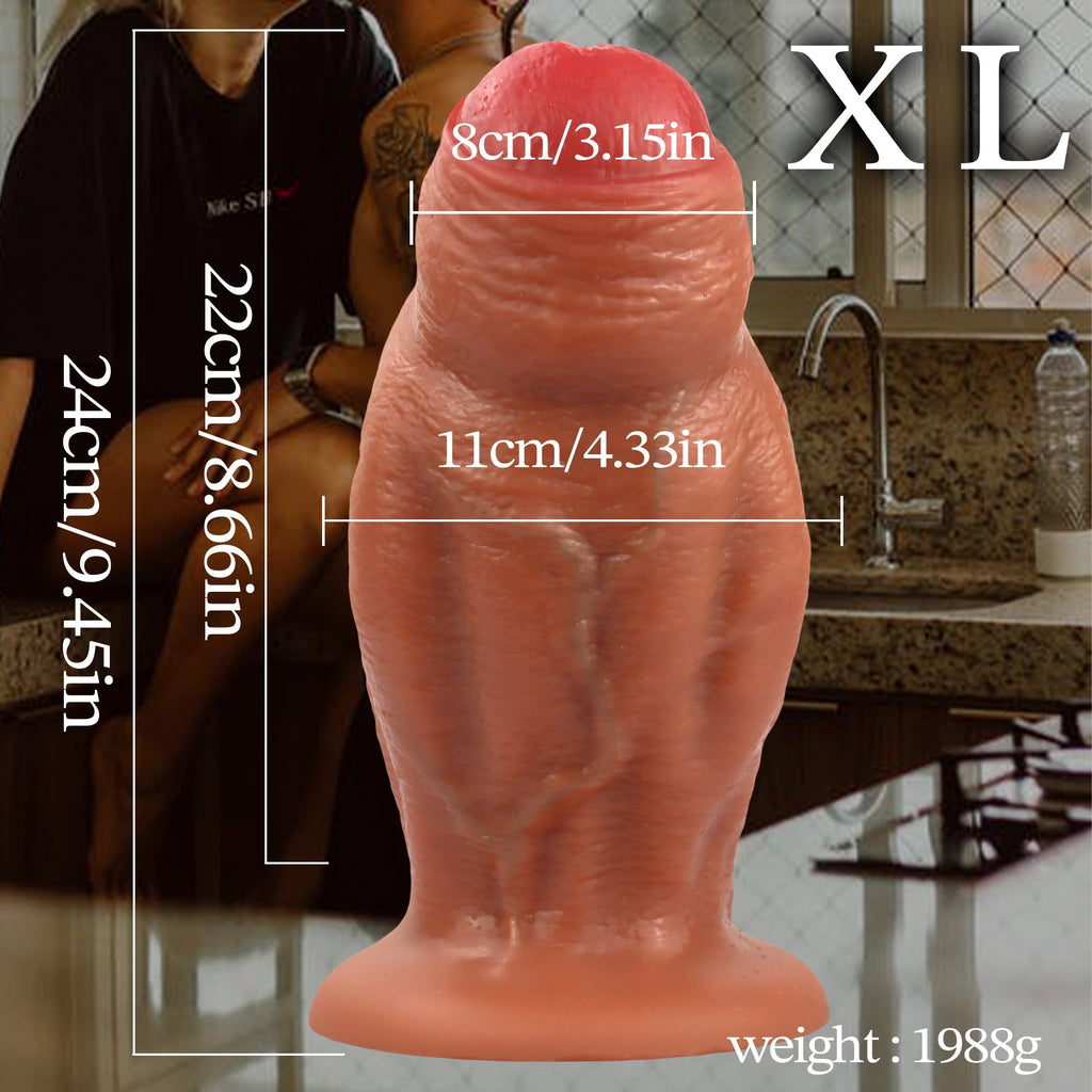 Realistic Textured Silicone Dildo with Suction Base - Tarisss Sex Toy Store
