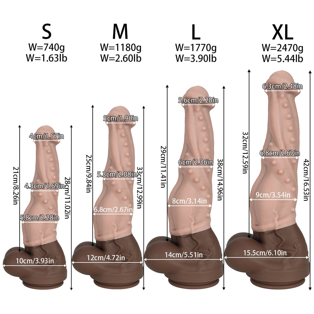 Realistic Textured Silicone Dildo with Suction Base – Multi - Size Options (S/M/L/XL) - Tarisss Sex Toy Store