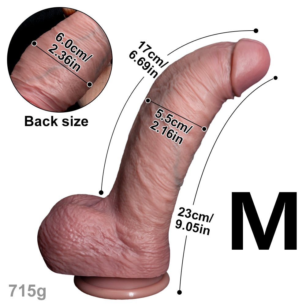 Realistic Veined Silicone Dildo with Suction Base – Humanized Texture Design - Tarisss Sex Toy Store