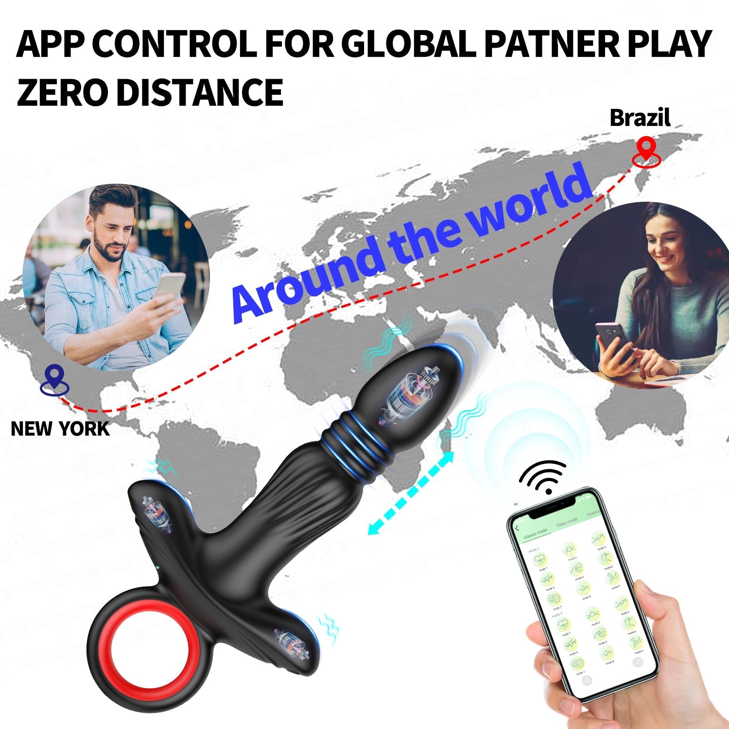 Rechargeable Vibrating Prostate Massager Plug with Cock Ring - Tarisss Sex Toy Store