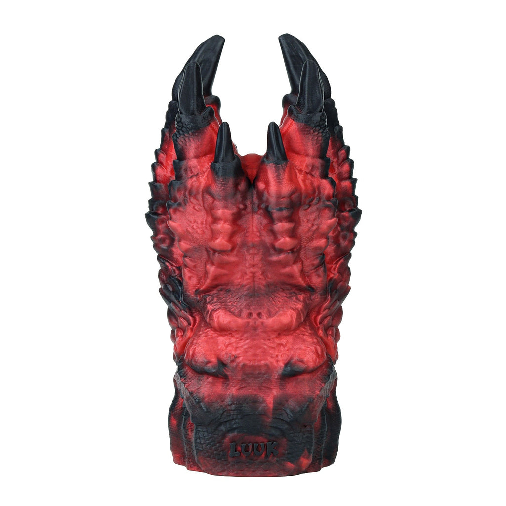 Red & Black Dragon Claw Silicone Masturbator Cup with Spiked Texture - Tarisss Sex Toy Store