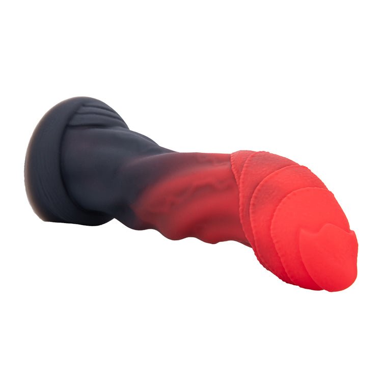 Red & Black Gradient Textured Silicone Dildo Set with Suction Base – Multi - Size Fantasy Design - Tarisss Sex Toy Store