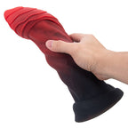 Red & Black Gradient Textured Silicone Dildo Set with Suction Base – Multi - Size Fantasy Design - Tarisss Sex Toy Store