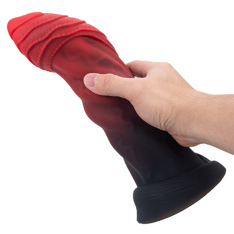 Red & Black Gradient Textured Silicone Dildo Set with Suction Base – Multi - Size Fantasy Design - Tarisss Sex Toy Store