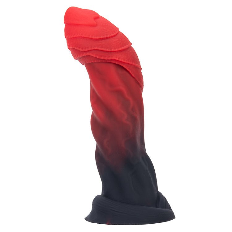 Red & Black Gradient Textured Silicone Dildo Set with Suction Base – Multi - Size Fantasy Design - Tarisss Sex Toy Store