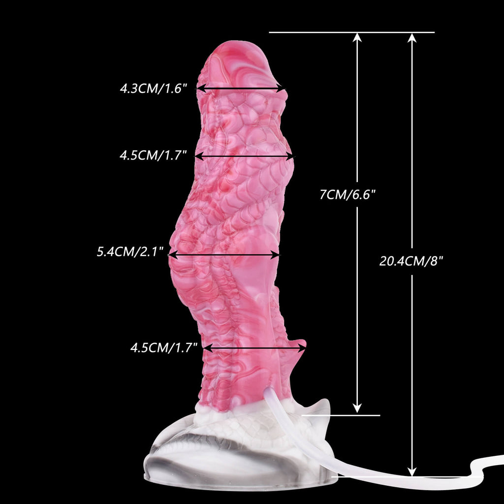 Red Corner 8 Inch Silicone Squirting Dildo with Dragon Cock Design - Tarisss Sex Toy Store
