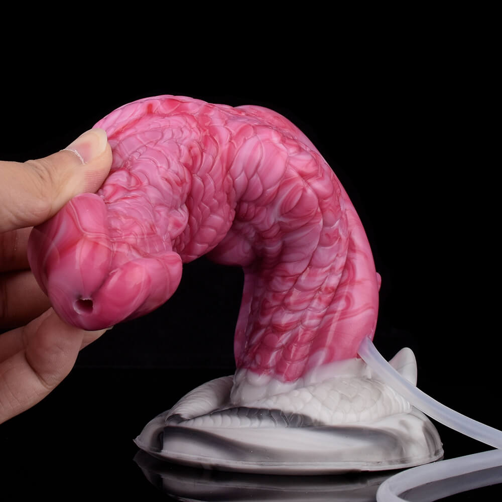 Red Corner 8 Inch Silicone Squirting Dildo with Dragon Cock Design - Tarisss Sex Toy Store