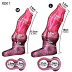 Red Pupil Fantasy Animal Silicone Hollow Penis Extension Sleeve with Ring - Tarisss Sex Toy Store