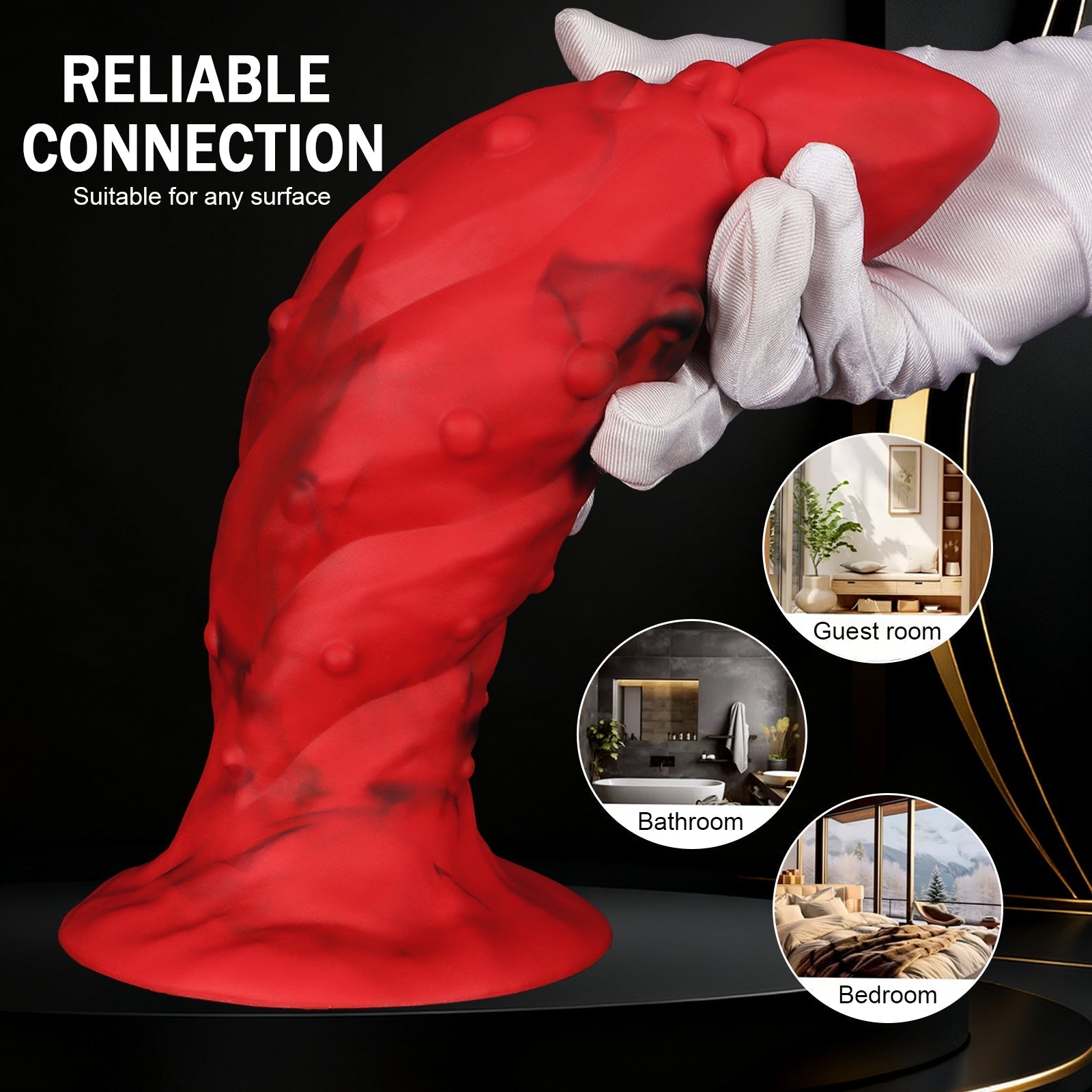 Red Silicone Butt Plug and Suction Cup Base - Tarisss Sex Toy Store