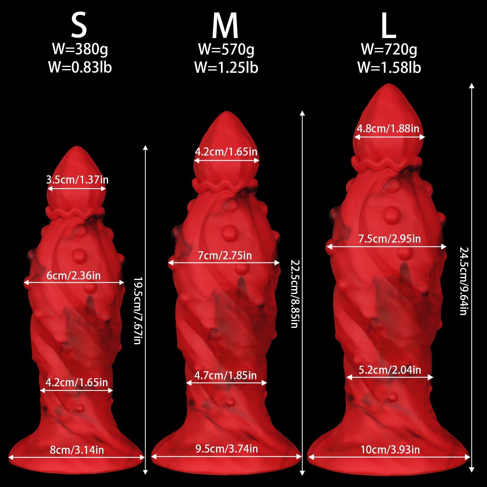 Red Silicone Butt Plug and Suction Cup Base - Tarisss Sex Toy Store
