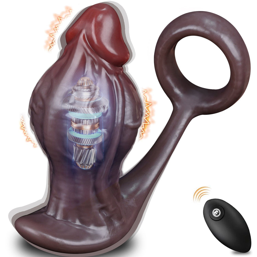 Remote Control Vibrating Butt Plug with Cock Ring, Silicone Prostate - Tarisss Sex Toy Store