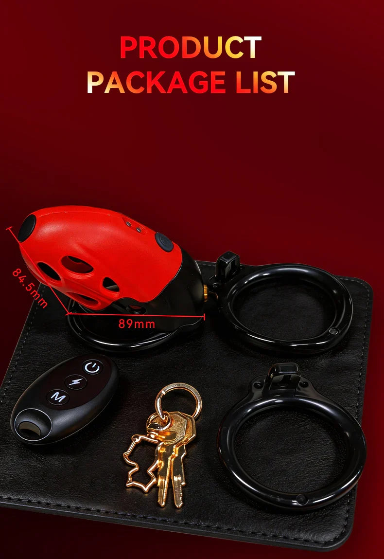 Retractable Electric Shock & Vibrating Chastity Cage