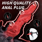 Blood-Red Tentacle Spiral Dildo | Platinum Silicone Dragon Anal Butt Plug for Fetish Expansion Play – Domlust