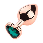 Rose Gold Metal Diamond Butt Plug with Heart Shaped Base - Tarisss Sex Toy Store