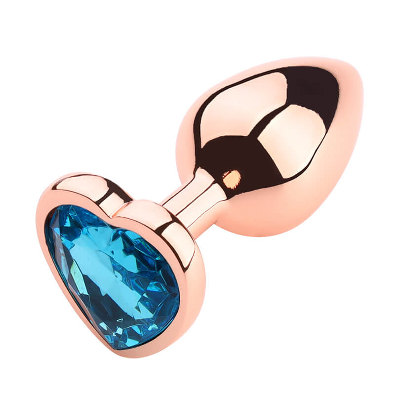 Rose Gold Metal Diamond Butt Plug with Heart Shaped Base - Tarisss Sex Toy Store