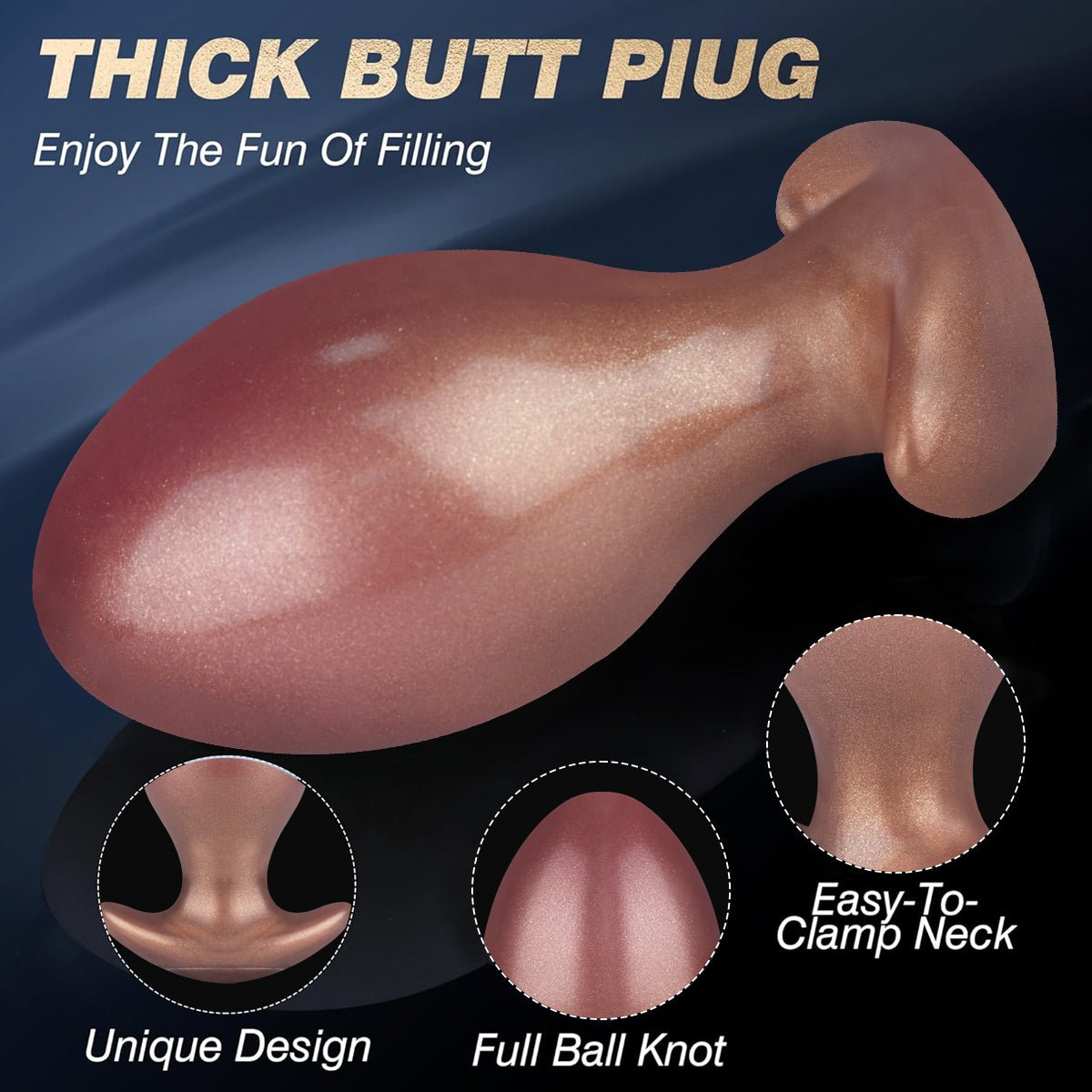 RoseGold Velvet Plug – 3 Size Available Smooth Silicone Anal Plug - Tarisss Sex Toy Store