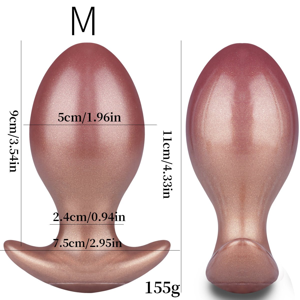 RoseGold Velvet Plug – 3 Size Available Smooth Silicone Anal Plug - Tarisss Sex Toy Store