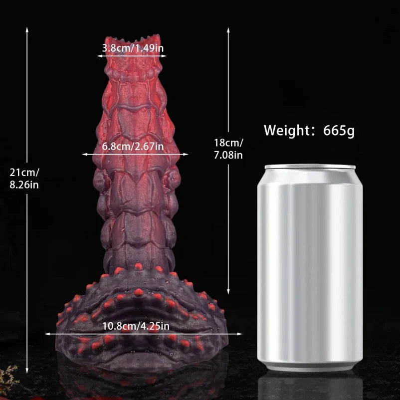 Domlust Drake's Dick Dildo – Dragon Scale Silicone Butt Plug with Suction Cup for Fantasy Fetish Play