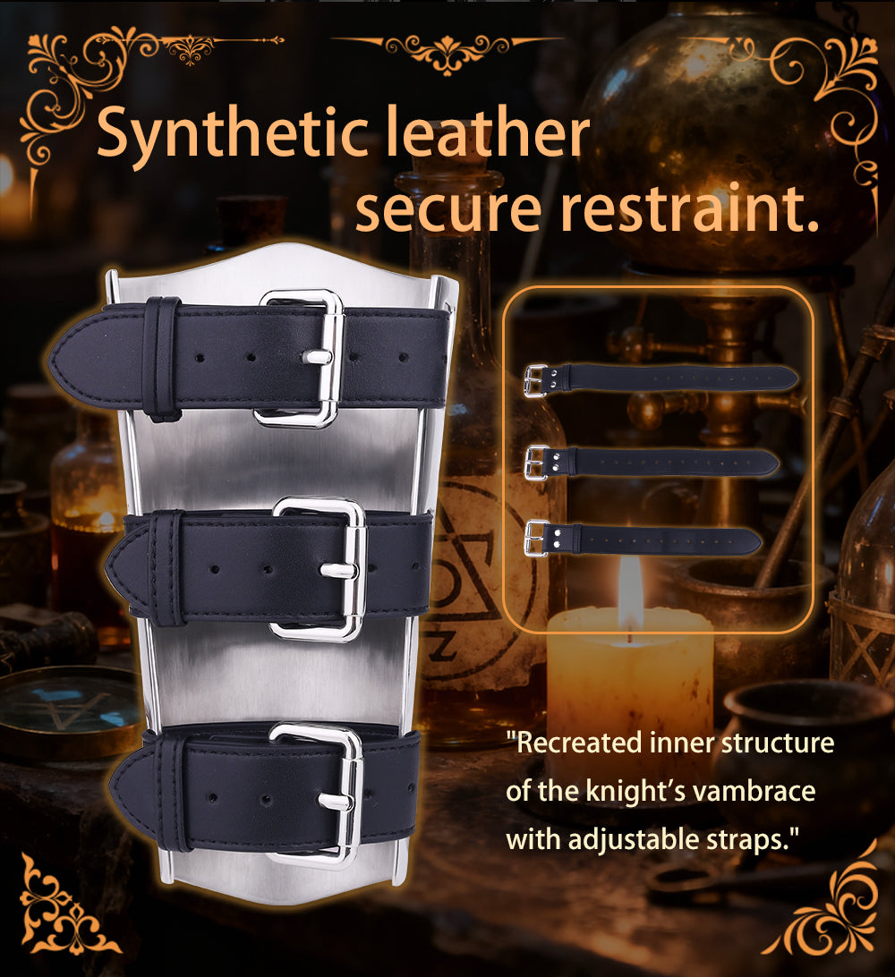 Medieval 304 Stainless Steel Bracers – Heavy Metal Arm Armor for BDSM Bondage & Roleplay