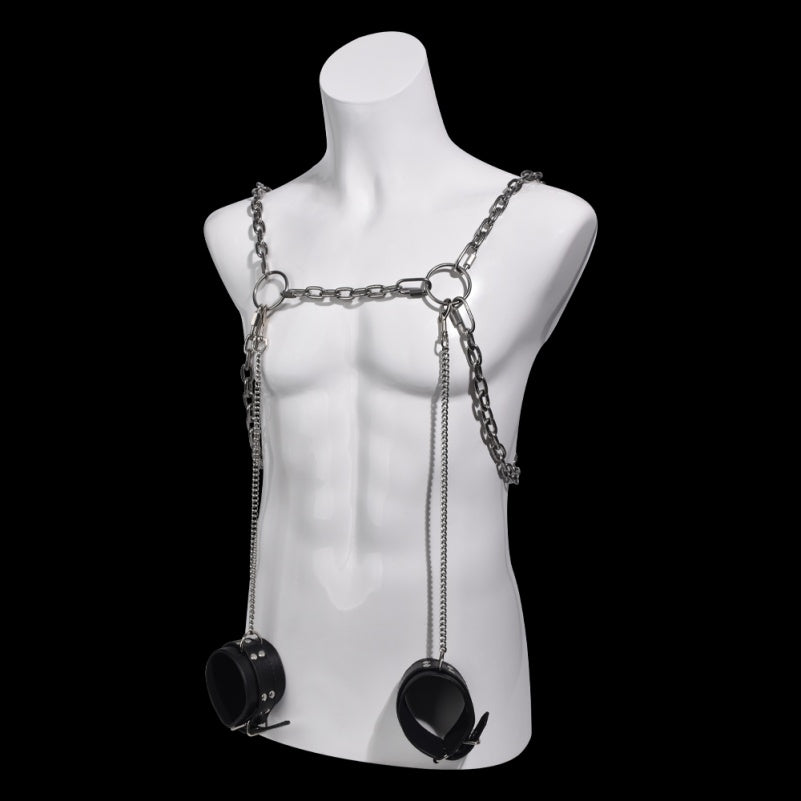 Metal Nipple Clamps Play Bondage Set – Adjustable Strap-on Compatible for Intense BDSM  Toys