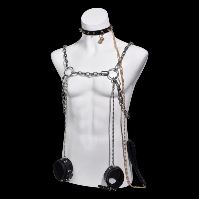 Metal Nipple Clamps Play Bondage Set – Adjustable Strap-on Compatible for Intense BDSM  Toys
