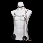 Metal Nipple Clamps Play Bondage Set – Adjustable Strap-on Compatible for Intense BDSM  Toys