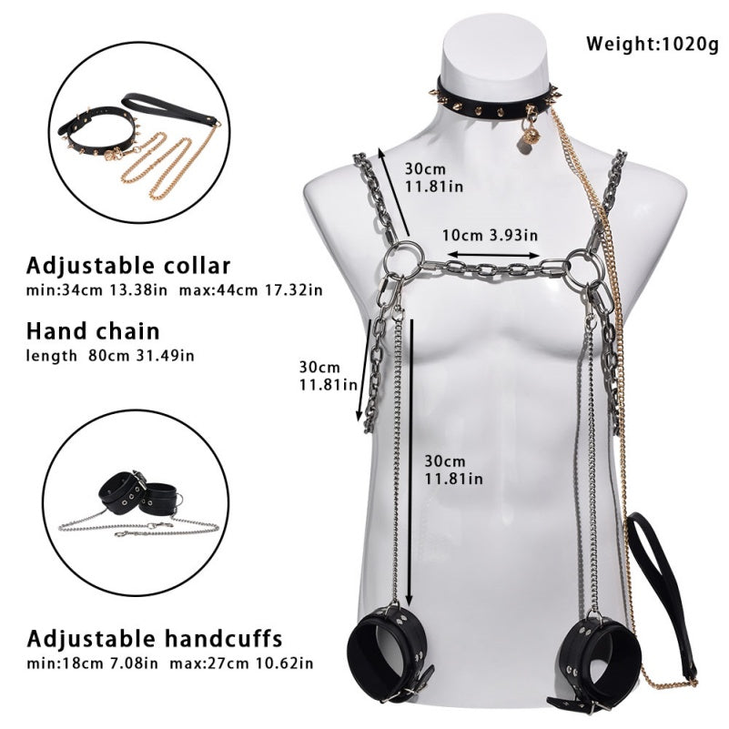 Metal Nipple Clamps Play Bondage Set – Adjustable Strap-on Compatible for Intense BDSM  Toys
