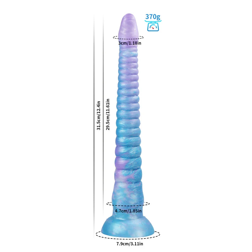 Glow-in-the-Dark Octopus Tentacle Dildo | Gradient Blue & Purple Anal Plug