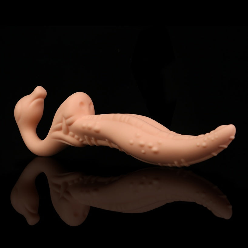 Alien Tongue Double-Head Dildo – C-Spot, G-Spot & P-Spot | Premium Platinum Silicone | Strap-On Ready