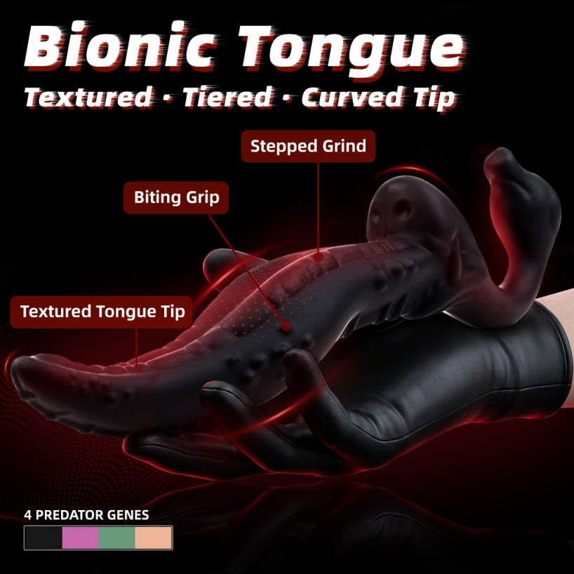 Alien Tongue Double-Head Dildo – C-Spot, G-Spot & P-Spot | Premium Platinum Silicone | Strap-On Ready