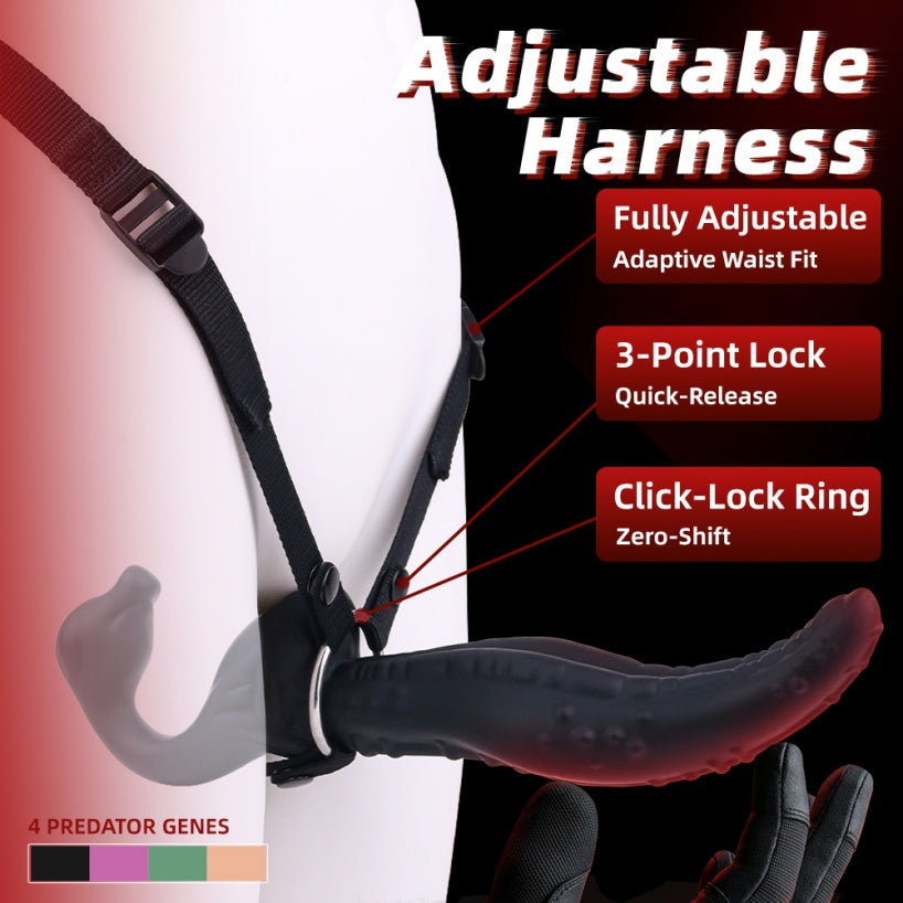 Alien Tongue Double-Head Dildo – C-Spot, G-Spot & P-Spot | Premium Platinum Silicone | Strap-On Ready