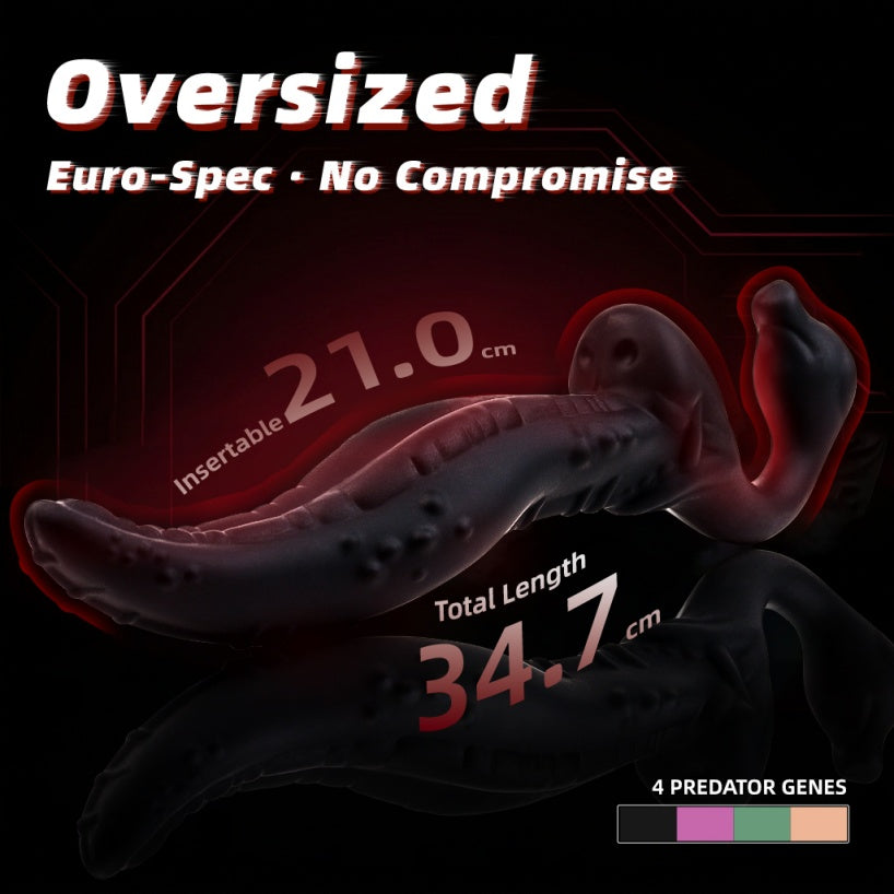 Alien Tongue Double-Head Dildo – C-Spot, G-Spot & P-Spot | Premium Platinum Silicone | Strap-On Ready