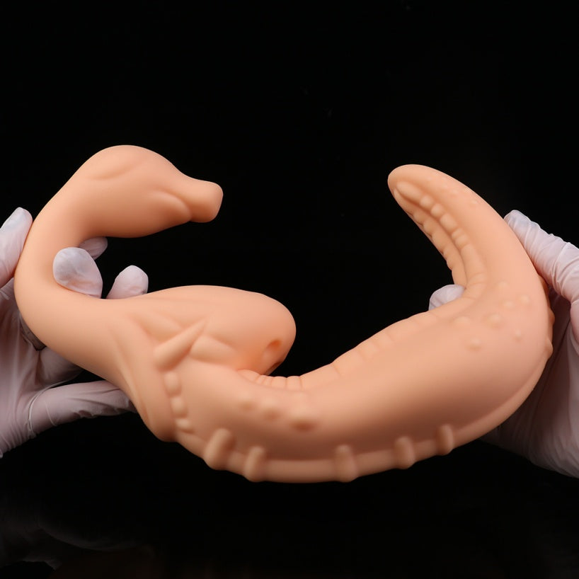 Alien Tongue Double-Head Dildo – C-Spot, G-Spot & P-Spot | Premium Platinum Silicone | Strap-On Ready