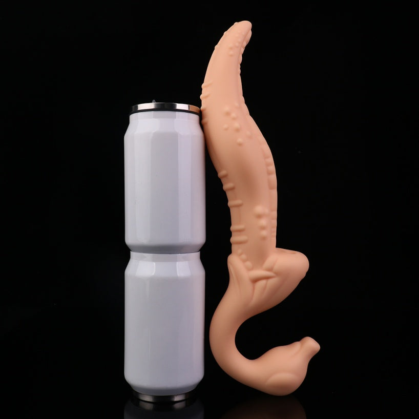 Alien Tongue Double-Head Dildo – C-Spot, G-Spot & P-Spot | Premium Platinum Silicone | Strap-On Ready