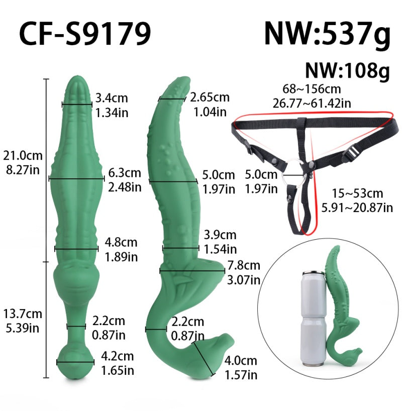 Alien Tongue Double-Head Dildo – C-Spot, G-Spot & P-Spot | Premium Platinum Silicone | Strap-On Ready